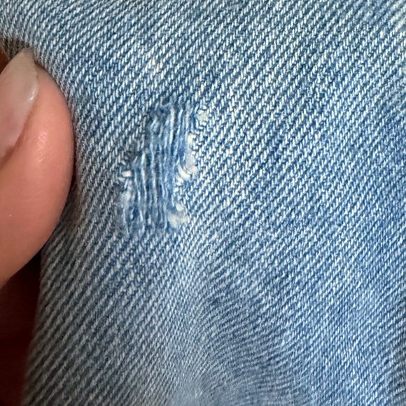 Nasty Gal 100% Cotton Distressed Denim Zip up Boiler Suit Stranger Things Boho - Picture 5 of 5